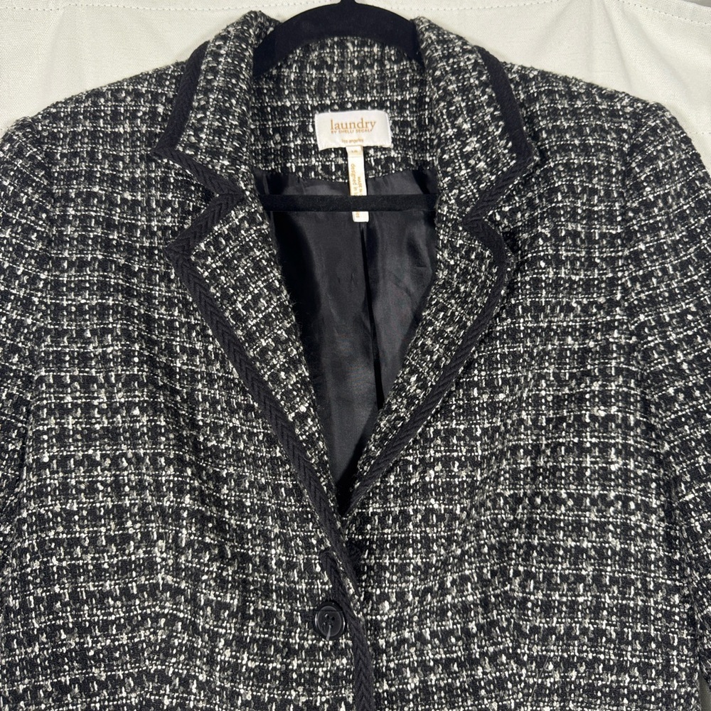 Laundry By Shelli Segal Black and White Tweed Skirt Suit Set - Picture 6 of 12